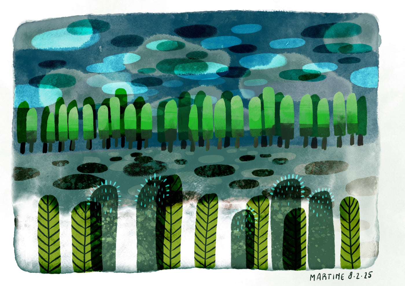 Created this landscape in Procreate 🌳