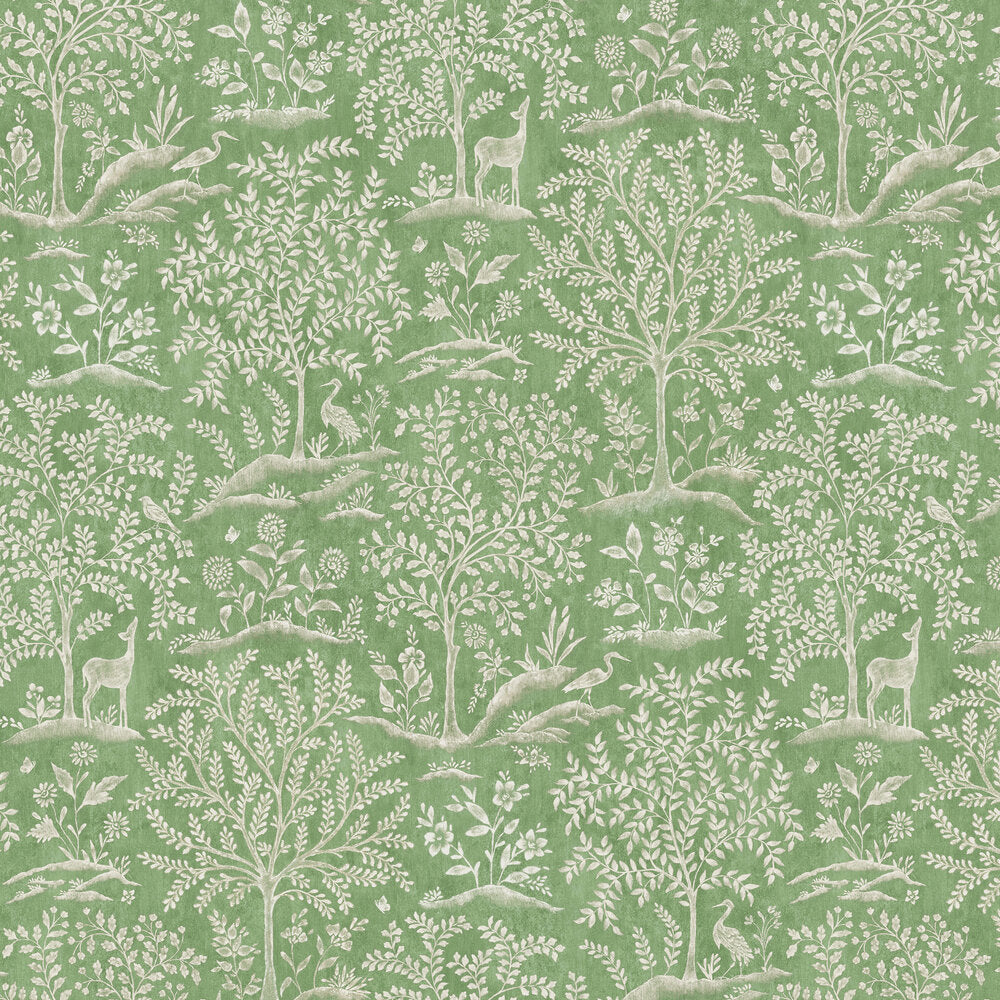 Foret Wallpaper - Emerald - by Nina Campbell