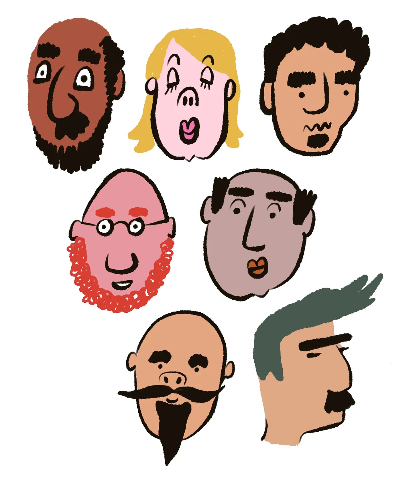Digitale versies van de getekende figuren