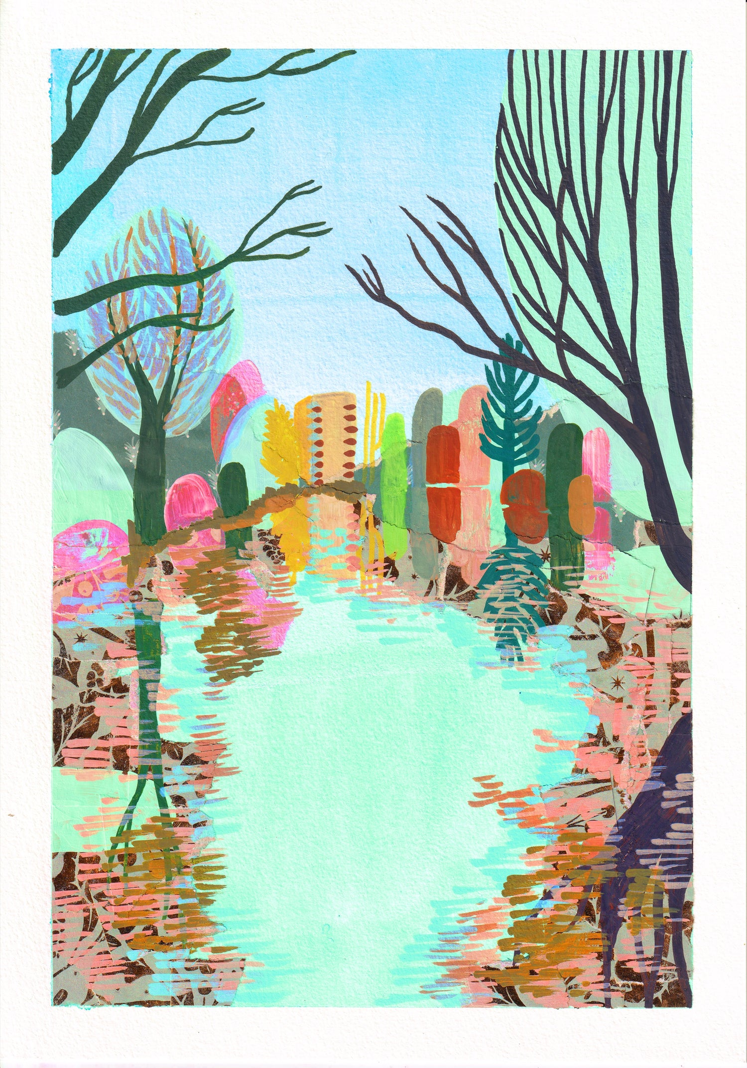 Aussicht auf die Zuidas vom Beatrixpark aus - Paintcember #006
