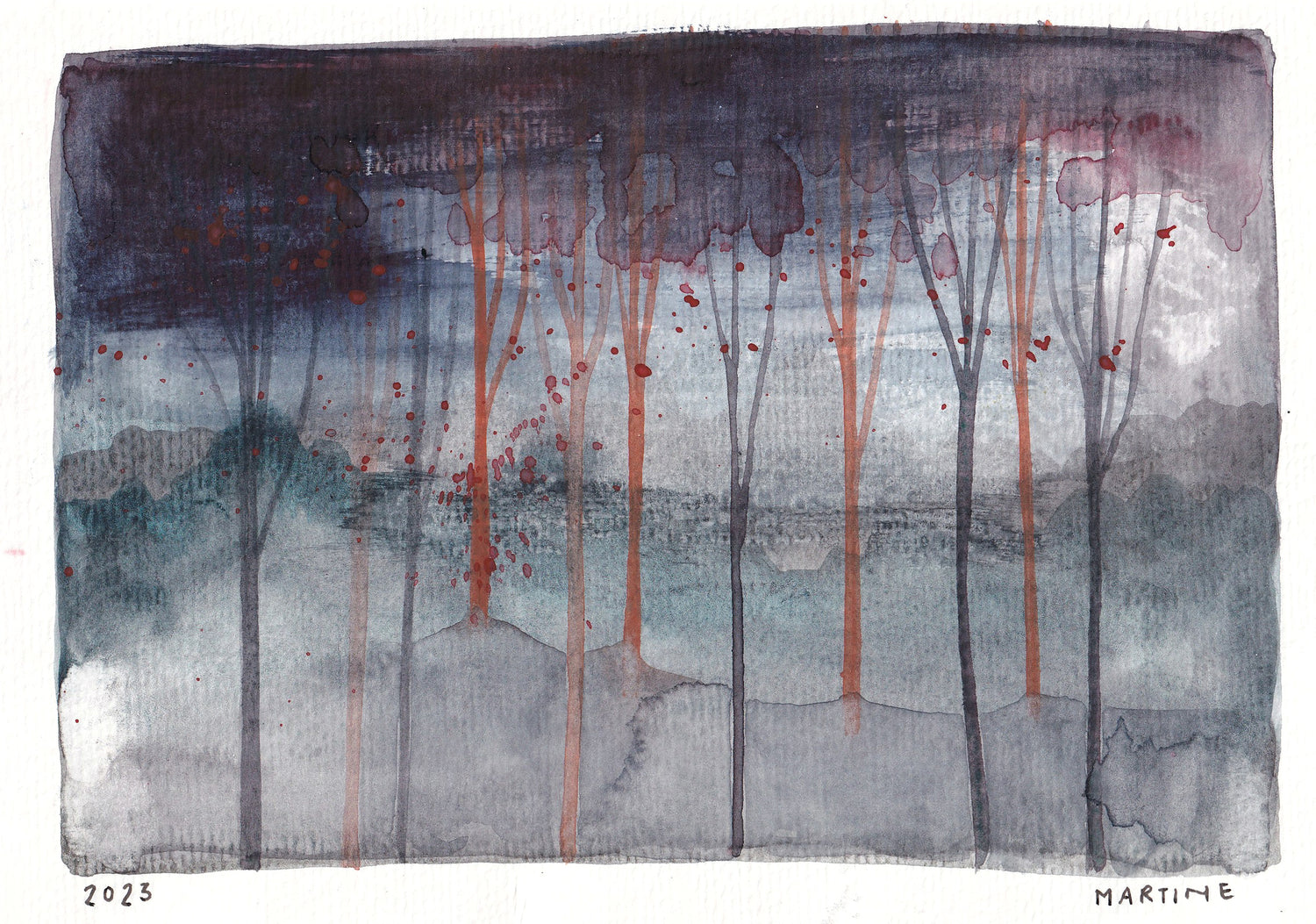 Gloomy forrest #001 original artwork A5