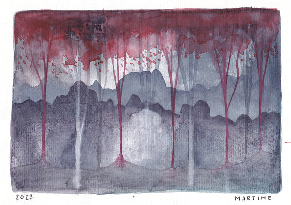 Gloomy forrest #002 original artwork A5