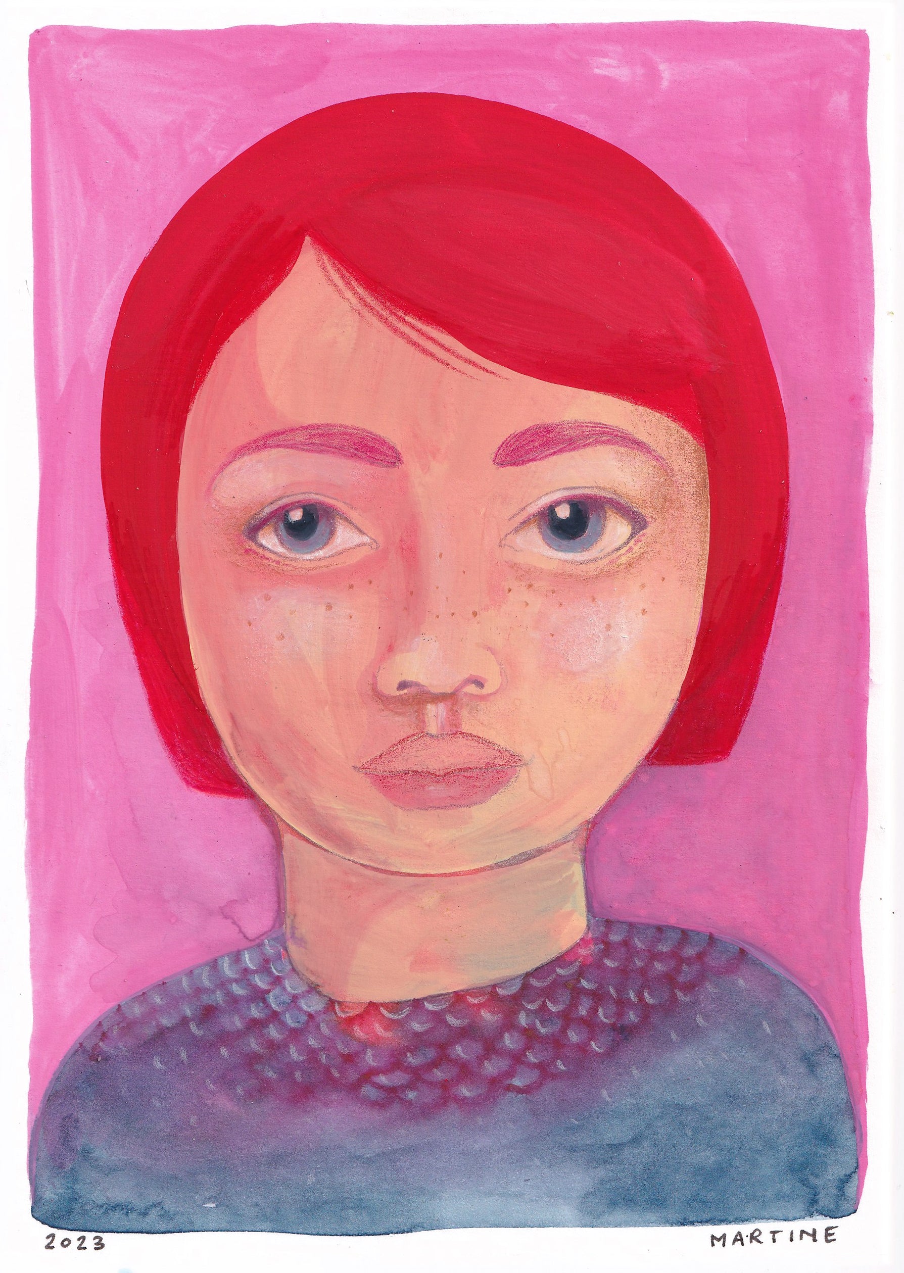 Portrait, original artwork A5