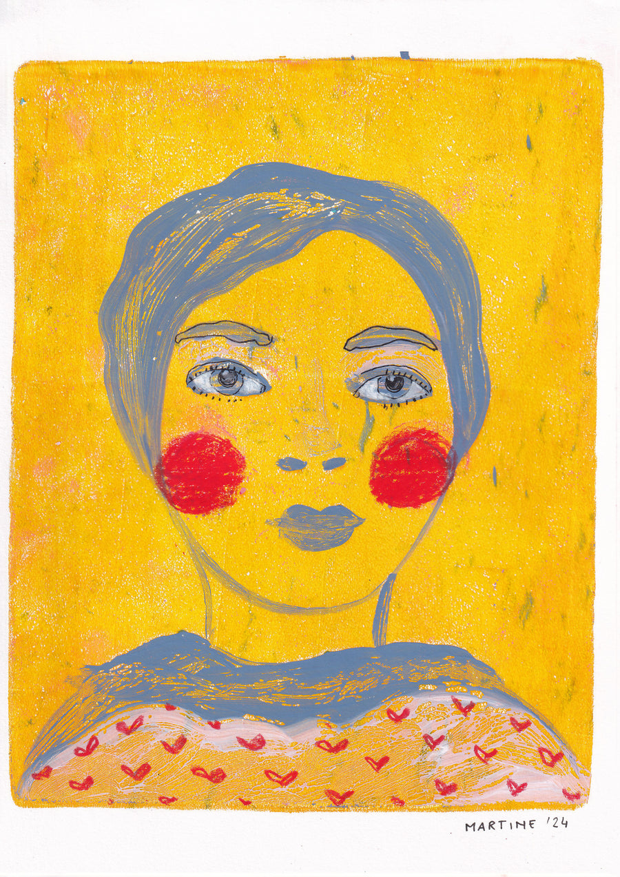 Portrait on yellow (original artwork A4)