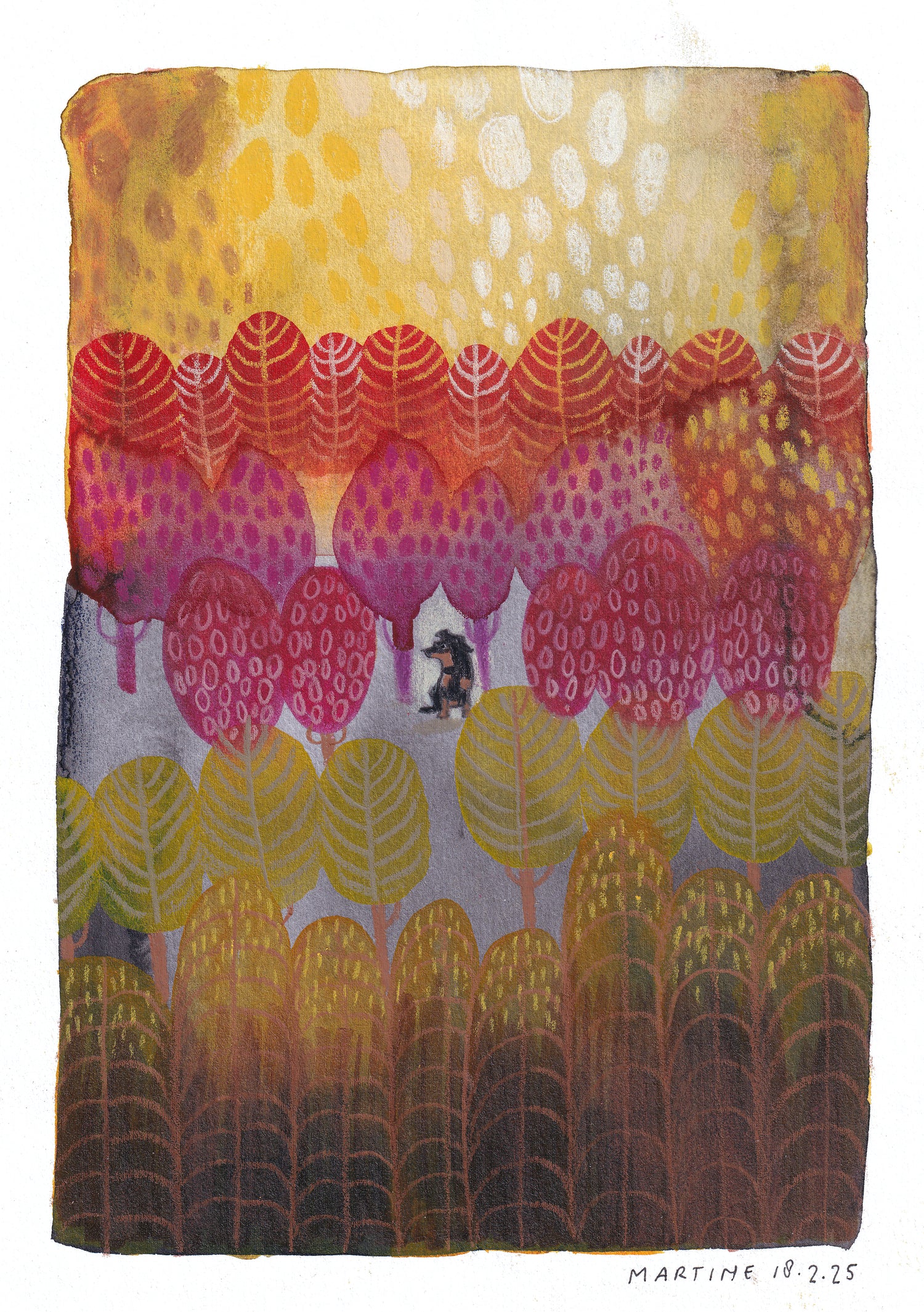 Kapitein Muis in het bos - original artwork A5