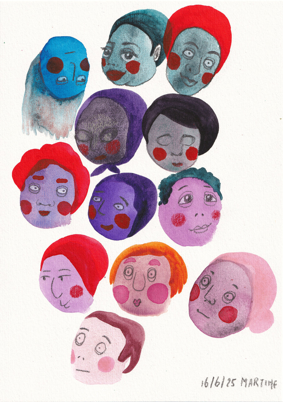 Crazy folks - original artwork A5