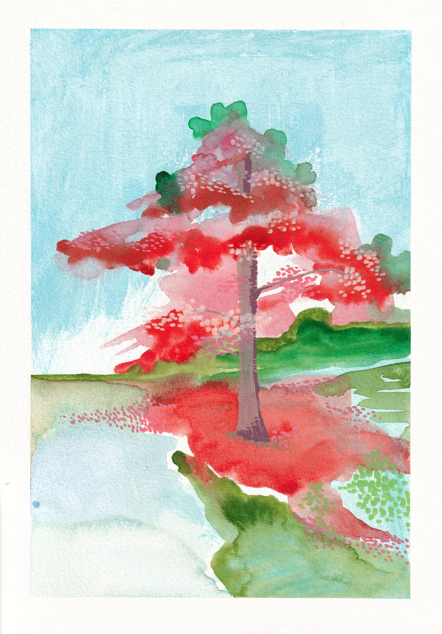 Roze boom in het Beatrixpark - Paintcember #007
