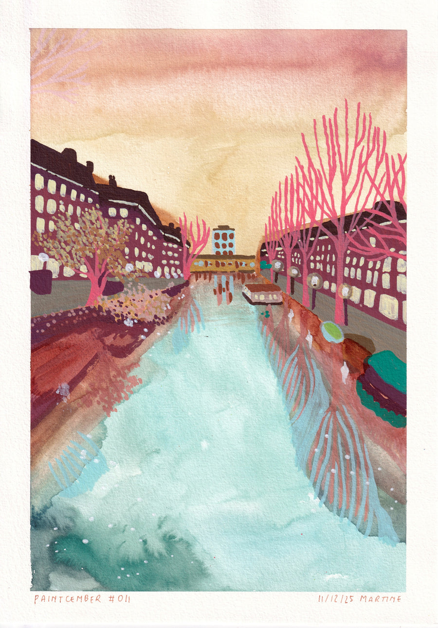 Uitzicht vanaf de Gerard Revebrug - Paintcember #011