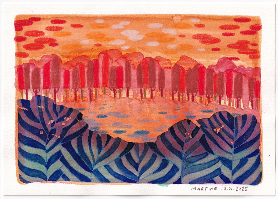 Rood-blauwe bosrand